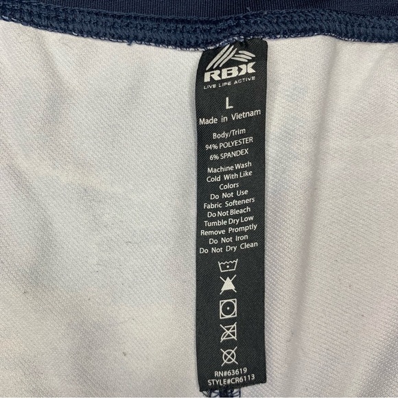 RBX Active Women’s Leggings Size Large Ocean Blue & White Yoga Workout Pants - Picture 4 of 6